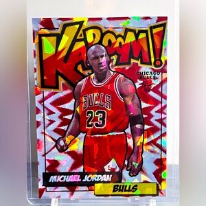 2025 Michael Jordan Chicago Bulls Red Cracked Ice Holographic Kaboom Custom Card